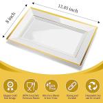 Elegant White & Gold Disposable Serving Tray Set