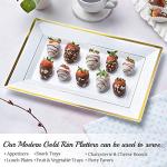 Elegant White & Gold Disposable Serving Tray Set