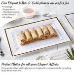 Elegant White & Gold Disposable Serving Tray Set