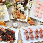 Elegant White & Gold Disposable Serving Tray Set