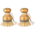 MR.SIGA Bamboo Scrub Brushes for Kitchen Cleaning