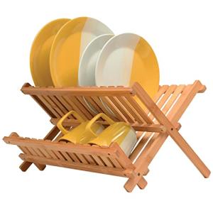 Bamboo Collapsible Dish Drying Rack for Kitchen