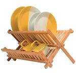 Bamboo Collapsible Dish Drying Rack for Kitchen
