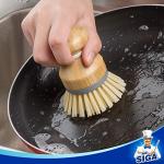 MR.SIGA Bamboo Scrub Brushes for Kitchen Cleaning