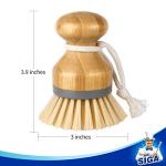 MR.SIGA Bamboo Scrub Brushes for Kitchen Cleaning