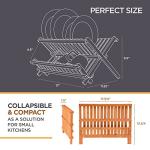 Bamboo Collapsible Dish Drying Rack for Kitchen