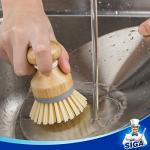 MR.SIGA Bamboo Scrub Brushes for Kitchen Cleaning