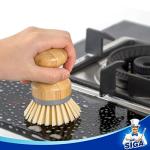 MR.SIGA Bamboo Scrub Brushes for Kitchen Cleaning
