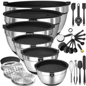 26-Piece Stainless Steel Mixing Bowls Set with Lids