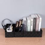 Set of 4 Woven Black Storage Baskets