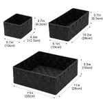 Set of 4 Woven Black Storage Baskets