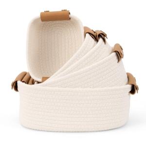Stylish Cotton Rope Storage Basket Set of 5