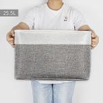 Large Fabric Storage Bins - 3 Pack, Grey & White