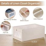 4 Pack Foldable Linen Storage Bins with Windows