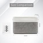 Large Fabric Storage Bins - 3 Pack, Grey & White