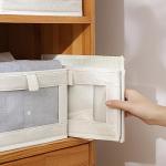 4 Pack Foldable Linen Storage Bins with Windows