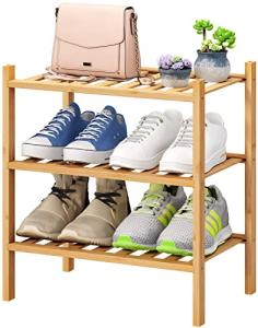 3-Tier Bamboo Shoe Rack for Entryway