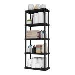 IRIS USA 5-Shelf Plastic Storage Organizer - Black