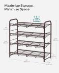 4-Tier Stackable Metal Shoe Rack Organizer