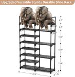 8-Tier Metal Shoe Rack Organizer with Hooks