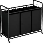 3-Bag Laundry Sorter Cart with Lockable Wheels