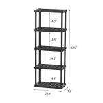 IRIS USA 5-Shelf Plastic Storage Organizer - Black