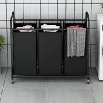3-Bag Laundry Sorter Cart with Lockable Wheels