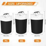 BlissTotes 90L Collapsible Laundry Basket - Black