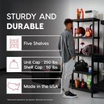 IRIS USA 5-Shelf Plastic Storage Organizer - Black