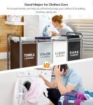 4-Section Rolling Laundry Hamper with Lockable Wheels