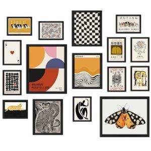 16-Piece Eclectic Wall Art Set for Home Decor