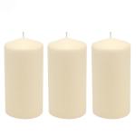Tall Unscented Ivory Wax Pillar Candles 6-Pack