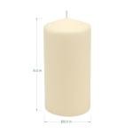 Tall Unscented Ivory Wax Pillar Candles 6-Pack