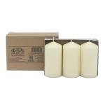 Tall Unscented Ivory Wax Pillar Candles 6-Pack
