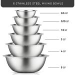 JoyJolt 6-Piece Stainless Steel Mixing Bowl Set
