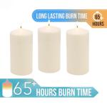 Tall Unscented Ivory Wax Pillar Candles 6-Pack