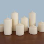 Tall Unscented Ivory Wax Pillar Candles 6-Pack
