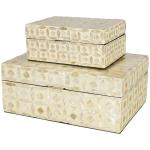 Mother of Pearl Mosaic Decorative Box Set of 2