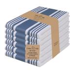 Cotton Kitchen Towels Set of 6 - Blue Stripes