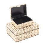 Mother of Pearl Mosaic Decorative Box Set of 2