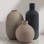 Set of 3 Neutral Ceramic Farmhouse Vases