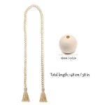 58in Wood Bead Garland with Tassels for Home