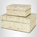 Mother of Pearl Mosaic Decorative Box Set of 2