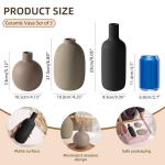 Set of 3 Neutral Ceramic Farmhouse Vases