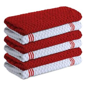 Ultra Soft 100% Cotton Kitchen Towels, Passionate Red