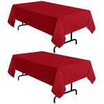 2 Pack Red Rectangular Tablecloths, 60 x 102 Inch