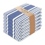 Cotton Kitchen Towels Set of 6 - Blue Stripes