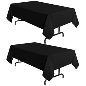 Sancua 2-Pack Black Rectangular Tablecloths 60x102 Inch