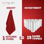Ultra Soft 100% Cotton Kitchen Towels, Passionate Red