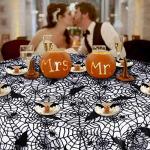 Halloween Bat and Spider Web Tablecloth 60" x 104
